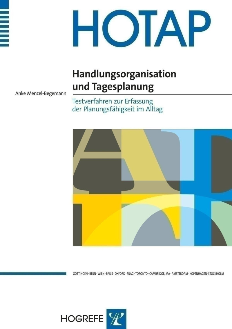 Test komplett bestehend aus: Manual, Instruktion, je 1 Satz Fotokarten HOTAP-A, B und C, 1 Satz Uhrenkärtchen, Planungsvorlage B, Planungsvorlage C, 10 Protokollbogen Teil C, 10 Auswertungsbogen und Mappe