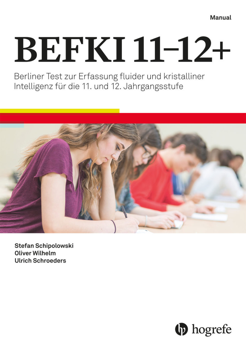 Test komplett bestehend aus: Manual, Testheft Langform A, Testheft Langform B, Testheft Kurzform A, Testheft Kurzform B, 5 Antwortbogen Langform, 5 Antwortbogen Kurzform, Schablonensatz Langform A, Schablonensatz Langform B, Schablonensatz Kurzform A, Sch