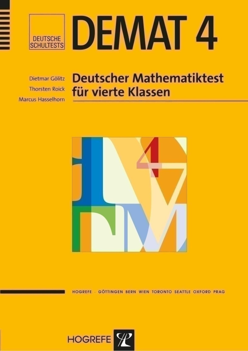 Test komplett bestehend aus: Manual, je 5 Testheften Form A+B, Schablonensatz Form A+B, 10 Klassenbogen und Mappe