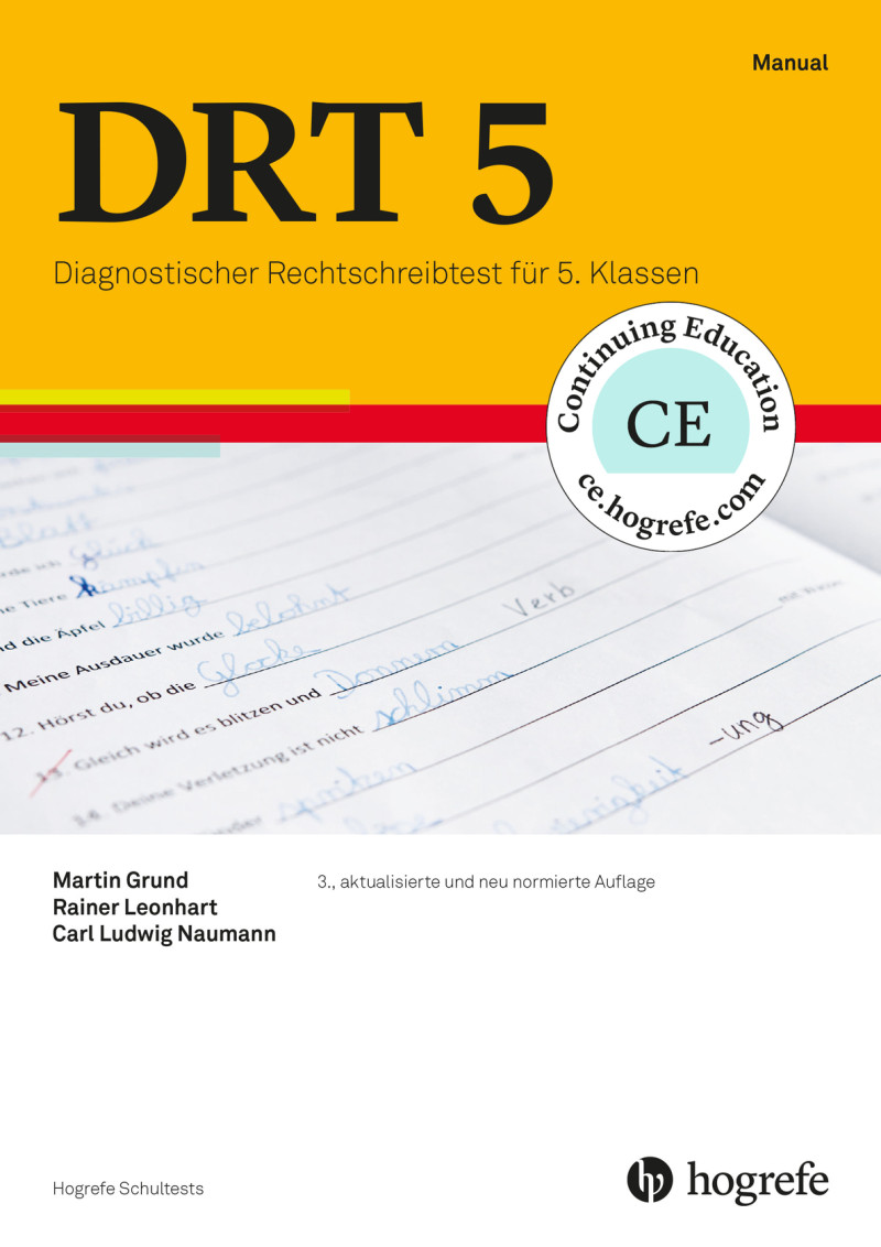 Test komplett bestehend aus: Manual, 5 Testhefte Form A, 5 Testhefte Form B, 5 Fehleranalysebogen Form A, 5 Fehleranalysebogen Form B und Mappe