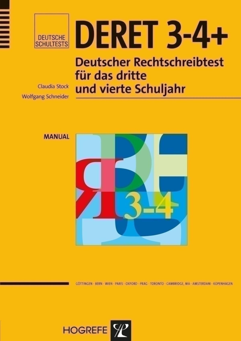 Test komplett bestehend aus:
Manual, Durchführungsanleitung, je 5 Testheften Klasse 3 Form A+B, je 5 Testheften Klasse 4 Form A+B, je 5 Auswertungsbogen Klasse 3 Form A+B, je 5 Auswertungsbogen Klasse 4 Form A+B, 5 Klassenauswertungen und Mappe